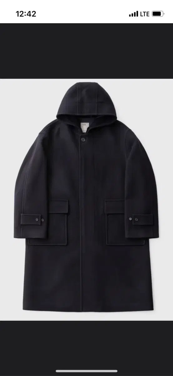 어나더오피스 Editor Cashmere Hooded Coat 다크네이비